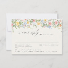 Cartão RSVP Soft Pastel Ornate Spring Garden Floral Wedding