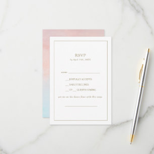 Cartão RSVP Solicitação de música de Summer Sunset Watercol