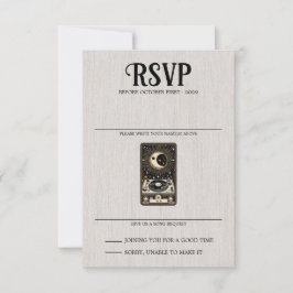 Cartão RSVP Solicitação de Música Tarot de Casamento
