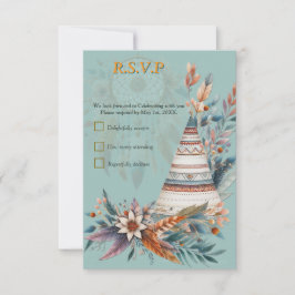 Cartão RSVP Sonhadores em tema boêmico