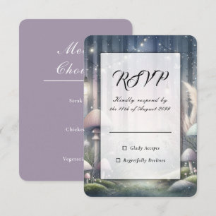 Cartão RSVP Sonhos de Luz de Lanterna Casamento na Floresta En