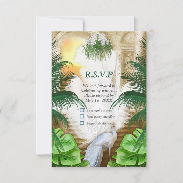 Cartão RSVP Sonhos do Templo Real do ouro (Frente)