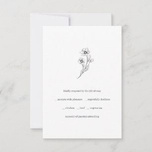 Cartão RSVP Sophia Minimalista Escolha de Refeição Casamento P