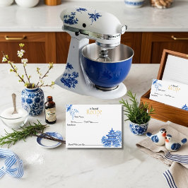 Cartão RSVP Special Recipe Chinoiserie Blue Card