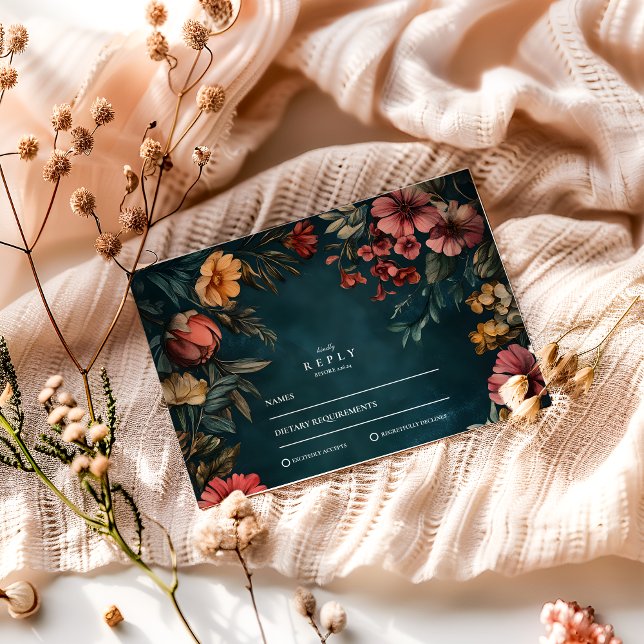 Cartão RSVP Spooky Glam Wedding (Criador carregado)