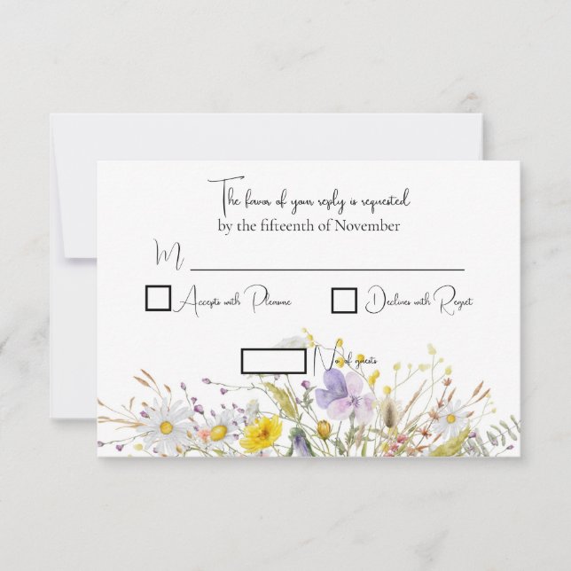 Cartão RSVP Spring Blossom Wedding Response Cards (Frente)
