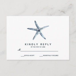 Cartão RSVP Starfish Azul | VP de Casamento