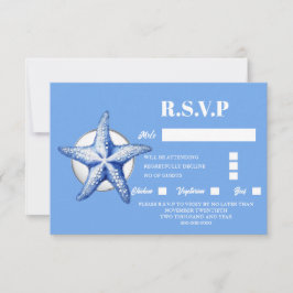 Cartão RSVP Starfish Blue Beach Reage luxuoso
