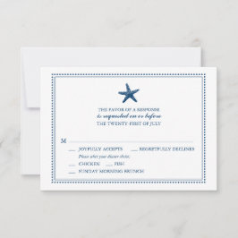 Cartão RSVP Starfish Graceful | VP de Casamento com Escolha de