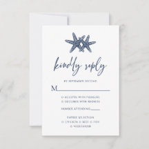 Starfish Modern Marinho Blue Beach Weding