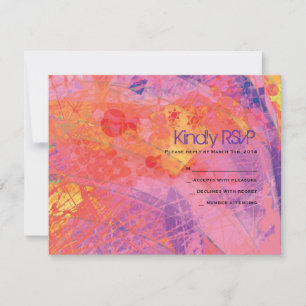 Cartão RSVP STARS TEXTUCIONAIS PINK Bat Mitzvah - Placa de res