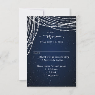 Cartão RSVP String Luzes Celestiais Casamento