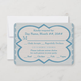 Cartão RSVP Sua e Sua Azul Oxford Pinstripe