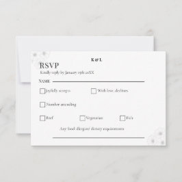 Cartão RSVP Suave Elegância Bloom / Casamento Floral Minimalis