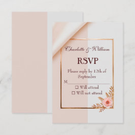 Cartão RSVP Suave púrpura e cinzas com flores