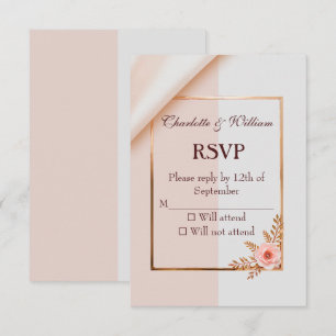 Cartão RSVP Suave púrpura e cinzas com flores