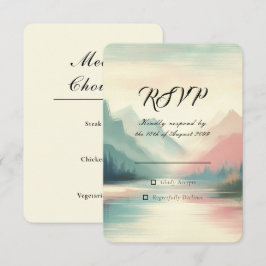 Cartão RSVP Suaves Ecos do Casamento das Montanhas