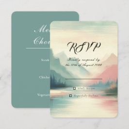 Cartão RSVP Suaves Ecos do Casamento das Montanhas