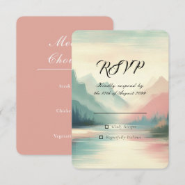 Cartão RSVP Suaves Ecos do Casamento das Montanhas