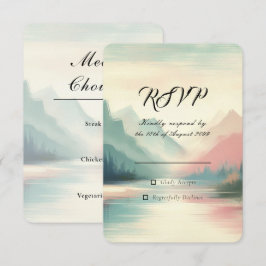 Cartão RSVP Suaves Ecos do Casamento das Montanhas