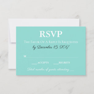 Cartão RSVP Suíte de Casamento Tradicional Azul