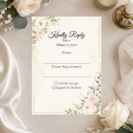 Cartão RSVP Suite de Noiva Floral Elegante