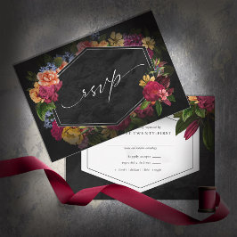Cartão RSVP Sultry Nights Floral Wedding ID829