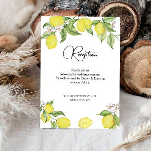 Cartão RSVP Summer lemon wedding reception card