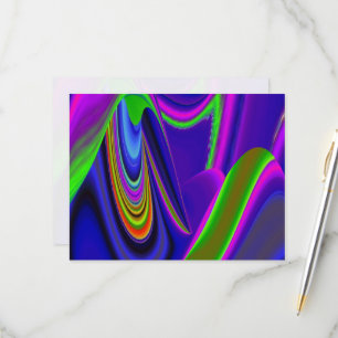Cartão RSVP Summerrainbow, Abstrato 3D Rainbowart