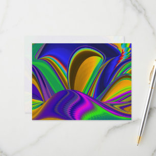 Cartão RSVP Summerrainbow, Abstrato 3D Rainbowart