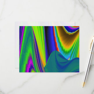 Cartão RSVP Summerrainbow, Abstrato 3D Rainbowart