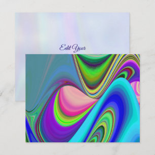 Cartão RSVP Summersense, Abstrato 3D Rainbowart