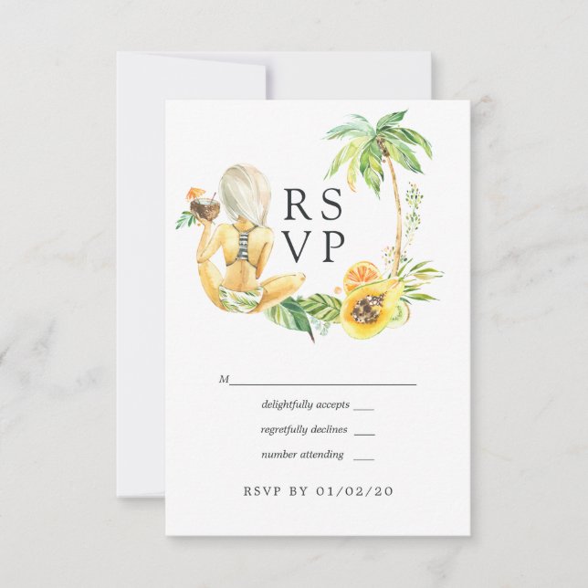 Cartão RSVP Summertime Wedding (Frente)