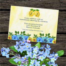 Cartão RSVP Sunny Lemon Floral Recepção de casamento