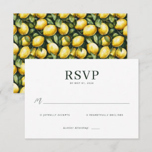 Cartão RSVP Sunny Lemon Wedding