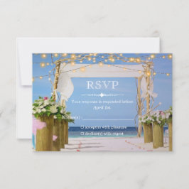 Cartão RSVP Sunset Beach String Luzes Verão