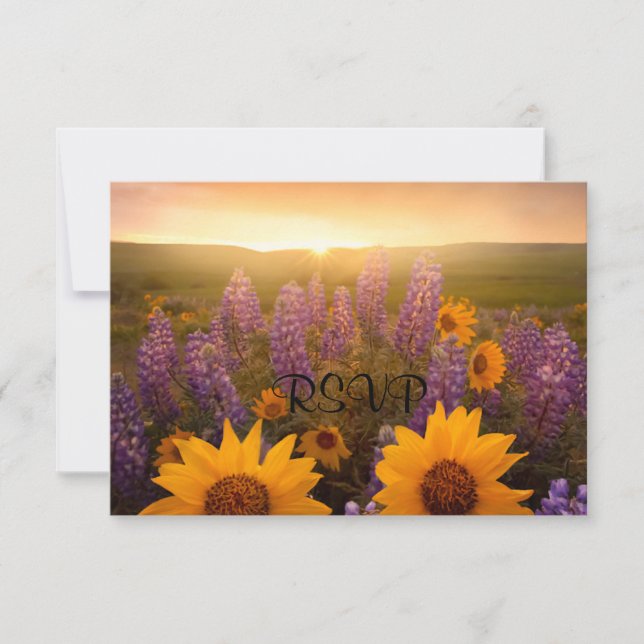 Cartão RSVP Sunset Daisies (Frente)