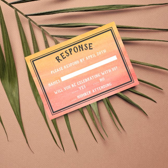 Cartão RSVP Sunshine Beach Destination Ocean Sunset Sunrise (Criador carregado)