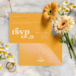 Cartão RSVP Sunshine Typografia Marigold ID1048