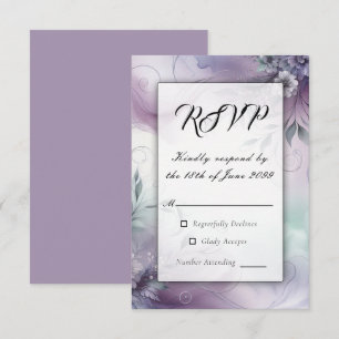 Cartão RSVP Suspiros de lavanda Mist e Aquarela