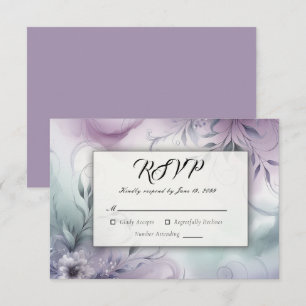 Cartão RSVP Suspiros de lavanda Mist e Aquarela