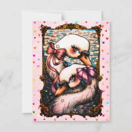 Cartão RSVP Swan lovers