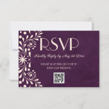 Talavera Plum Floral Wedding QR code