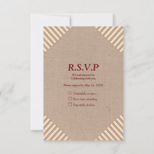 Cartão RSVP Tan - Vinho Marsala & toque de Tons de Rosa