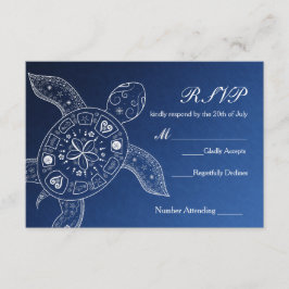 Cartão RSVP Tartaruga Marinha Havaiana Casamento na Praia Bran