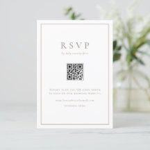 Taupe Simples Tipografia Código QR Casamento Forma