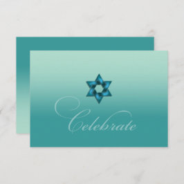 Cartão RSVP Teal Ombre com Estrela