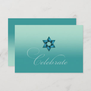 Cartão RSVP Teal Ombre com Estrela