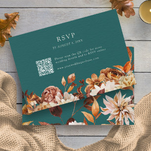 Cartão RSVP Teal Rústico