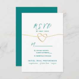 Cartão RSVP Teal Wedding
